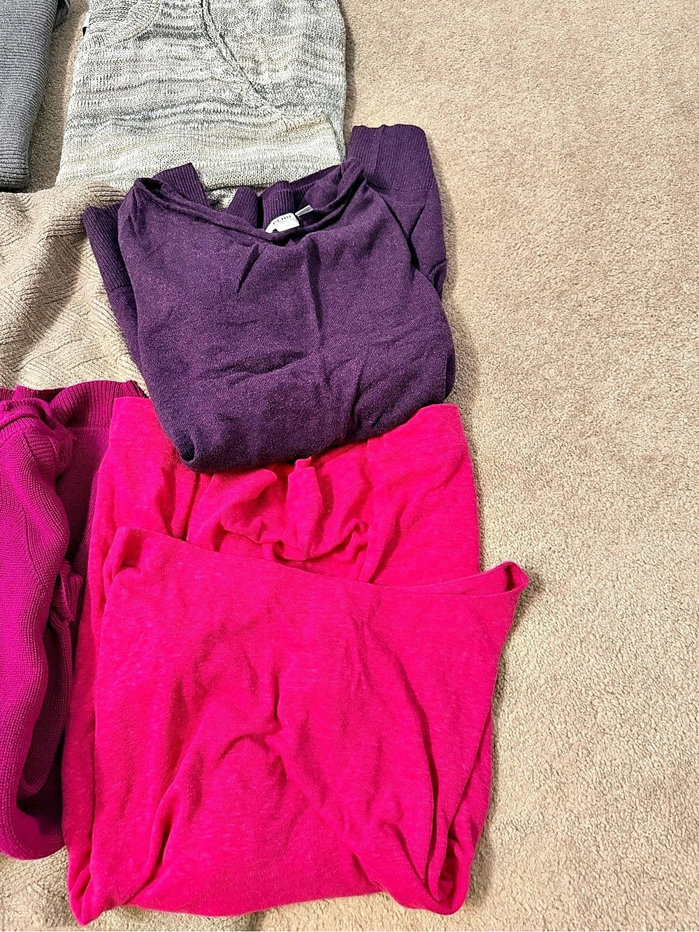 6 Women's Sweaters and 1 knit poncho